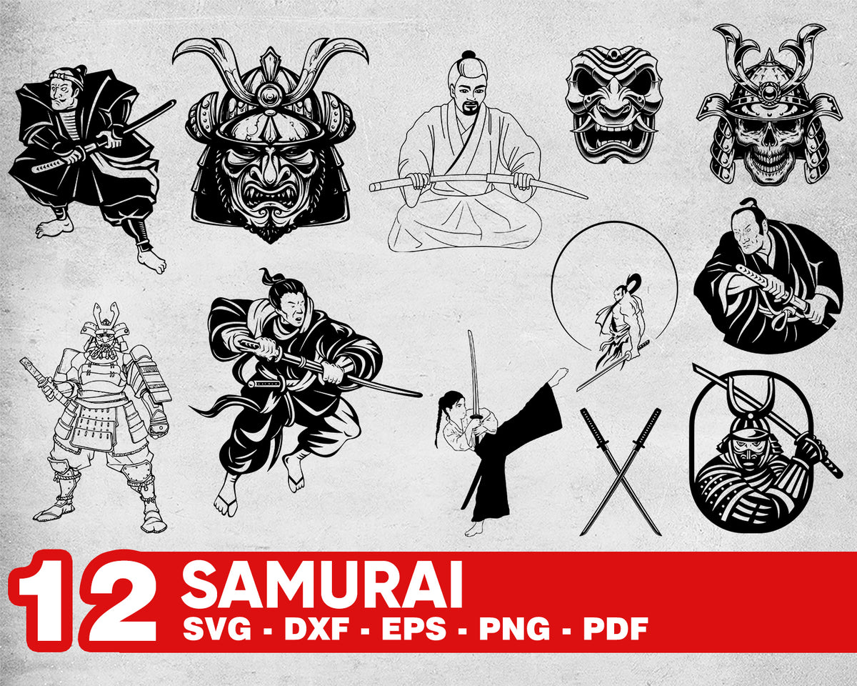 Download SAMURAI SVG, samurai, ninja svg, samurai silhouette, samurai clipart, - Clipartic