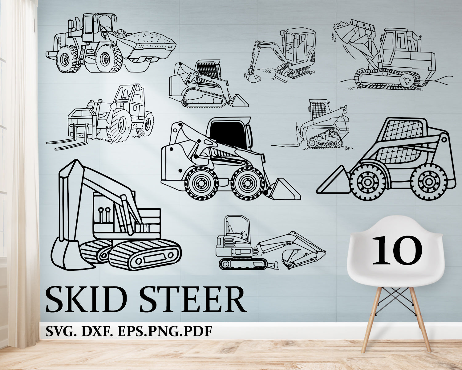 Skid steer svg, skid, skid-steer svg, steer, svg file, tractor svg, sk