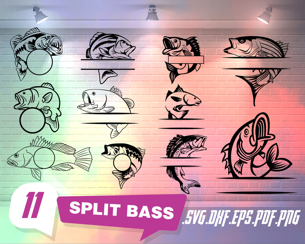 Download Split Bass Svg Fish Monogram Svg Split Monogram Svg Circle Monogram Clipartic
