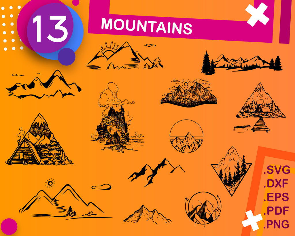 Free Mountain Hill Svg SVG PNG EPS DXF File