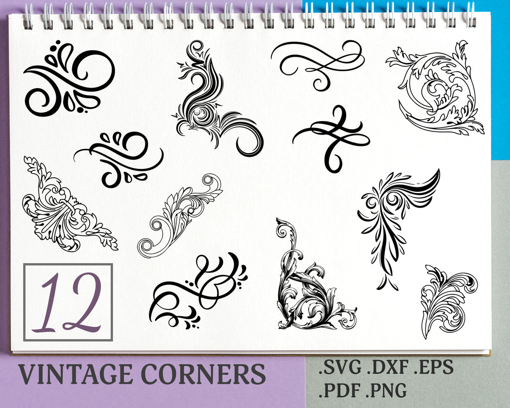 Download Vintage Corners Svg Vintage Victorian Floral Leaf Corner Embellishm Clipartic