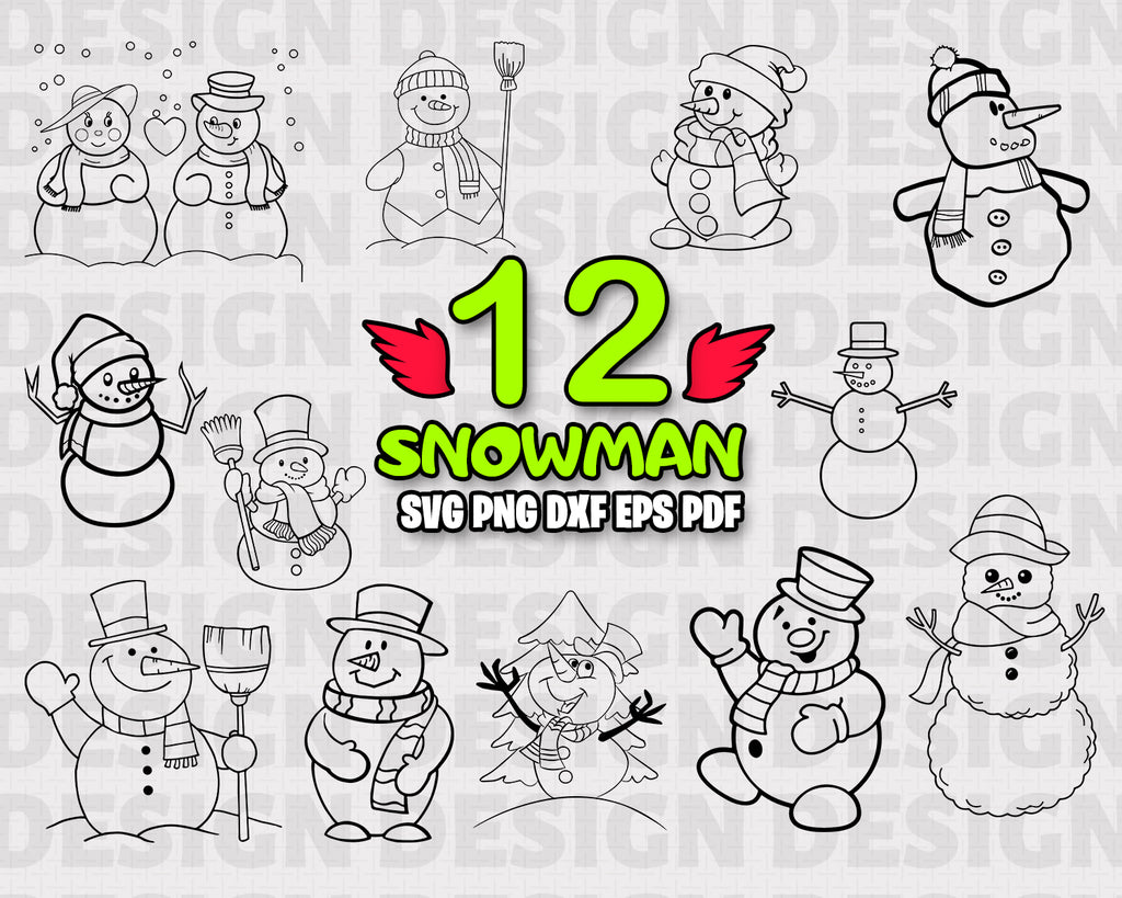 Download Snowman Svg Cut File Snowman Bundle Svg Snowman Silhouette Snowm Clipartic