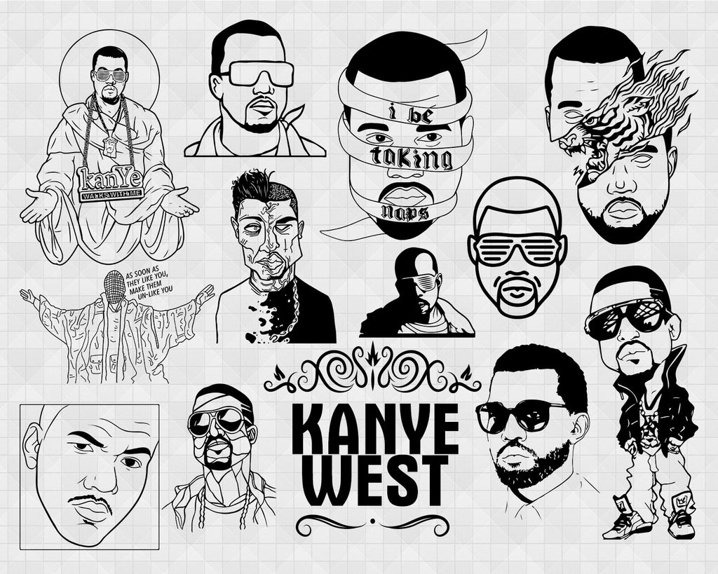 Download Kanye West Svg Kanye West Svg Kanye West Post Malone Svg Kanye We Clipartic