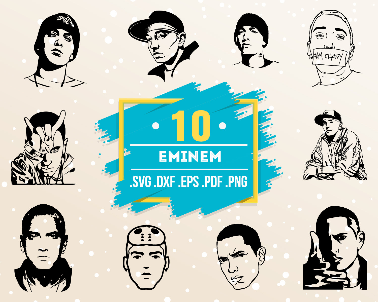 Download Jpg Png Dxf Eps Cricut Machine Instant Download Easy Cut File Digital File Eminem Silhouette Svg Ai Digital Prints Art Collectibles Sultraline Id