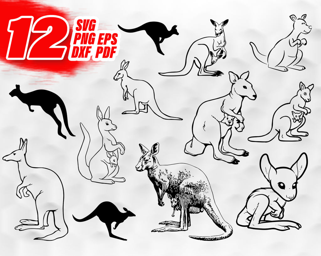 Download Kangaroo Svg Bundle Kangaroo Svg Kangaroo Clipart Kangaroo Cut File Clipartic