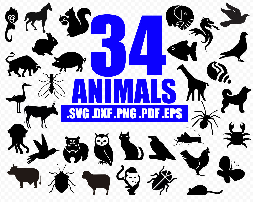 Download Animals Svg Animals Silhouette Animals Clipart Bear Bird Deer Cu Clipartic
