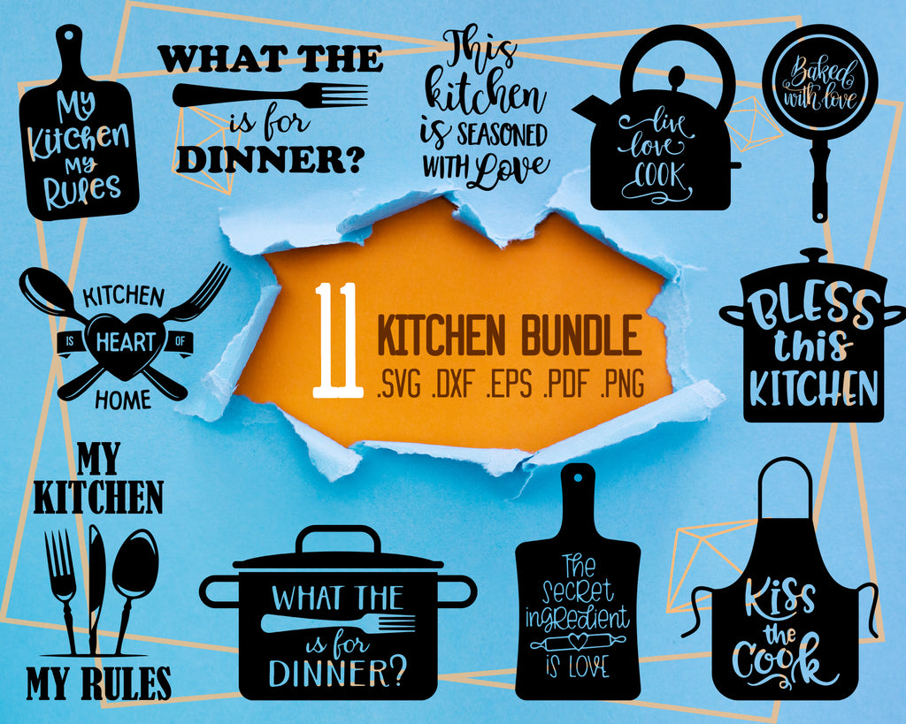 Download Kitchen Bundle Svg Happy Kitchen Svg Cut File Bundle Deal Cut File Clipartic