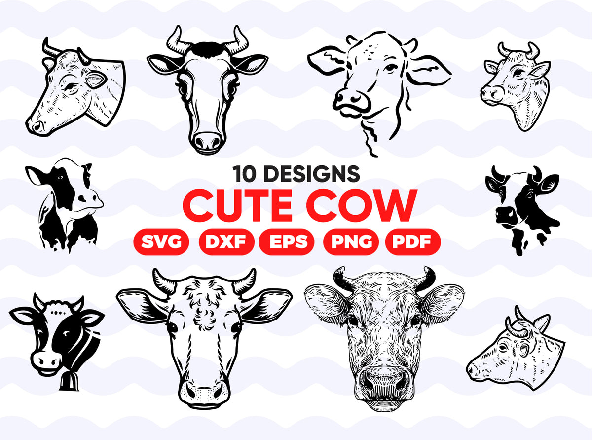 Download Cute Cow SVG Bundle, Cute Cow SVG, Cute Cow Clipart, Cut ...