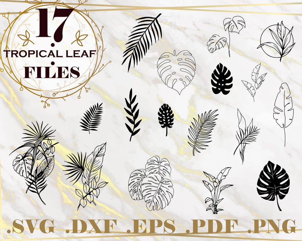 Download Tropical Leaves Svg Palm Leaves Bundle Tropical Leaves Silhouettes Clipartic