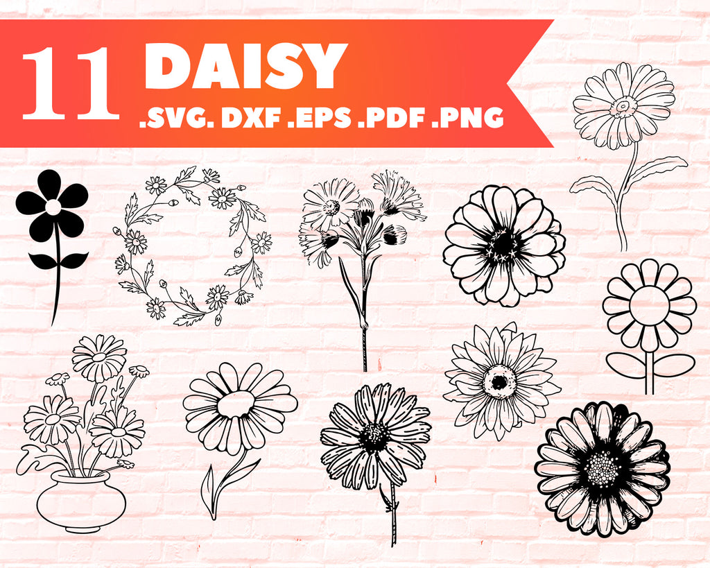 Download Daisy Svg Flower Svg Floral Svg Daisy Silhouette Daisy Daisy Clip Clipartic