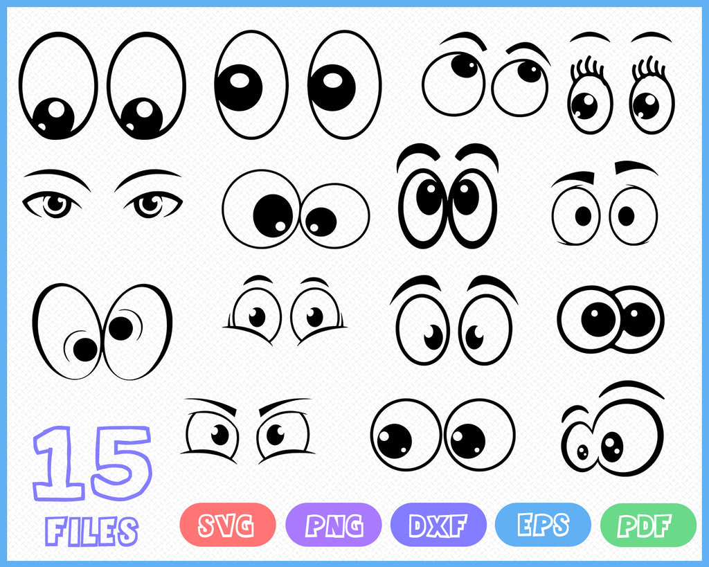 eyes svg cartoon eyes svg cricut cut file vinyl stickers printing clipartic