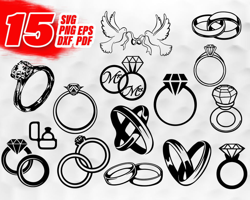 Wedding Ring Svg Engagement Ring Svg Wedding Ring Svg Clipart Cut Clipartic