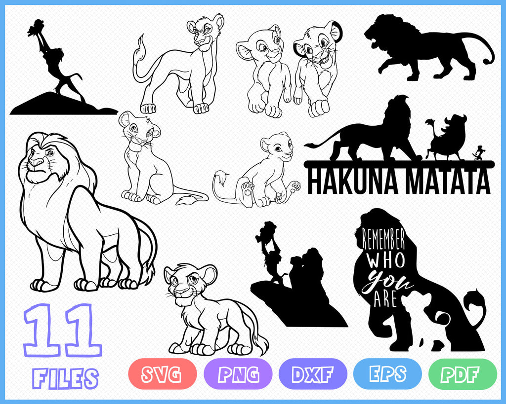 Download Lion King Svg Simba Svg Hakuna Matata Clipart Vector Silhouette Clipartic SVG, PNG, EPS, DXF File