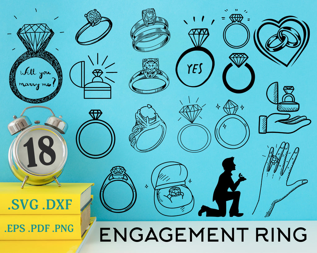 Download Engagement Ring Svg Wedding Ring Svg Clipart Cut Files Silhouette Clipartic