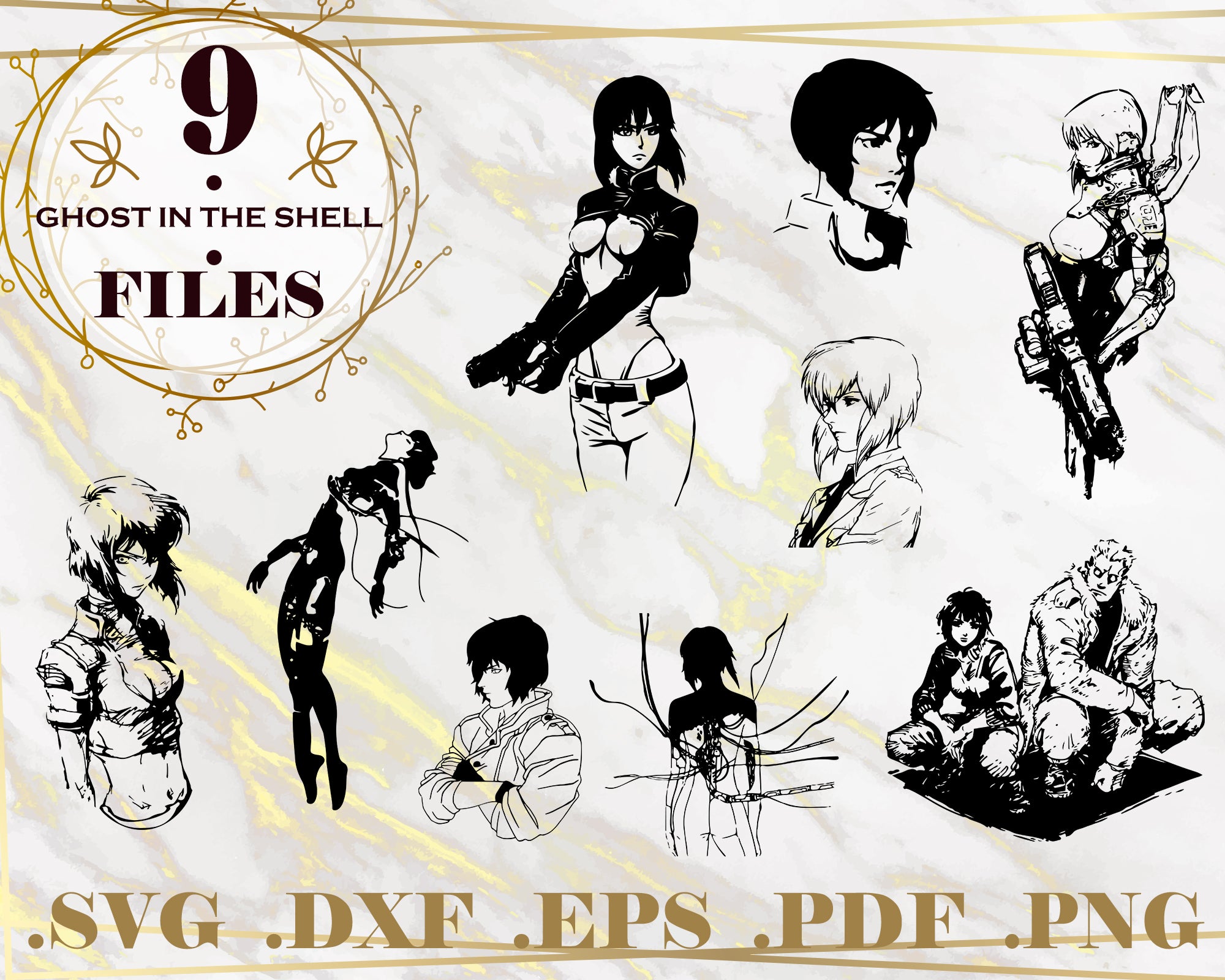 Download Ghost In The Shell Svg Clipart Silhouette Stencil File Cricut Cut Clipartic