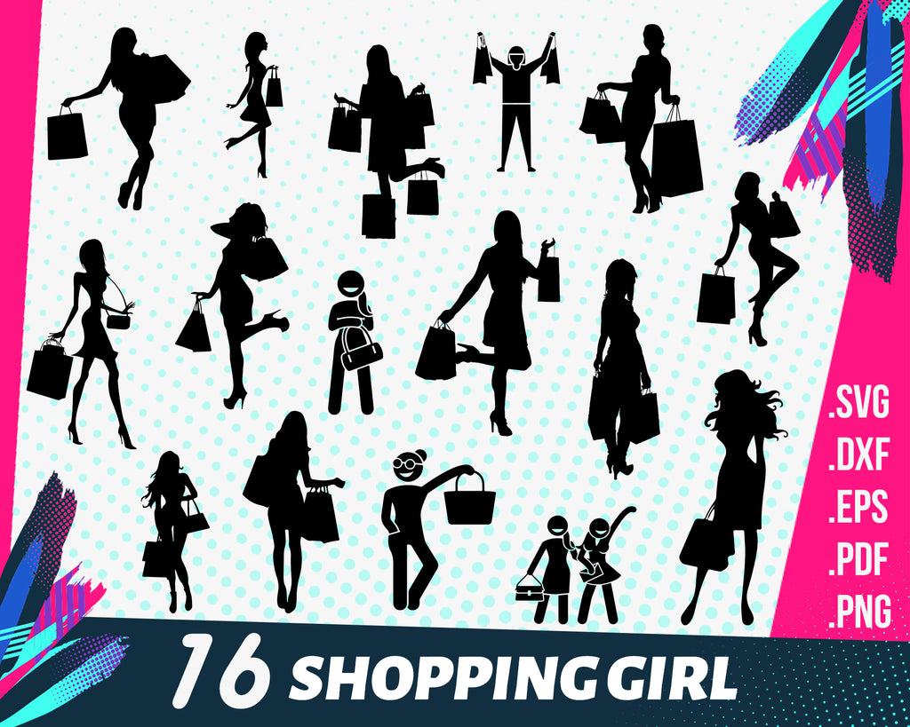 Download Shopping Girl Svg Woman Silhouette Svg Woman Svg Women Clip Art Se Clipartic