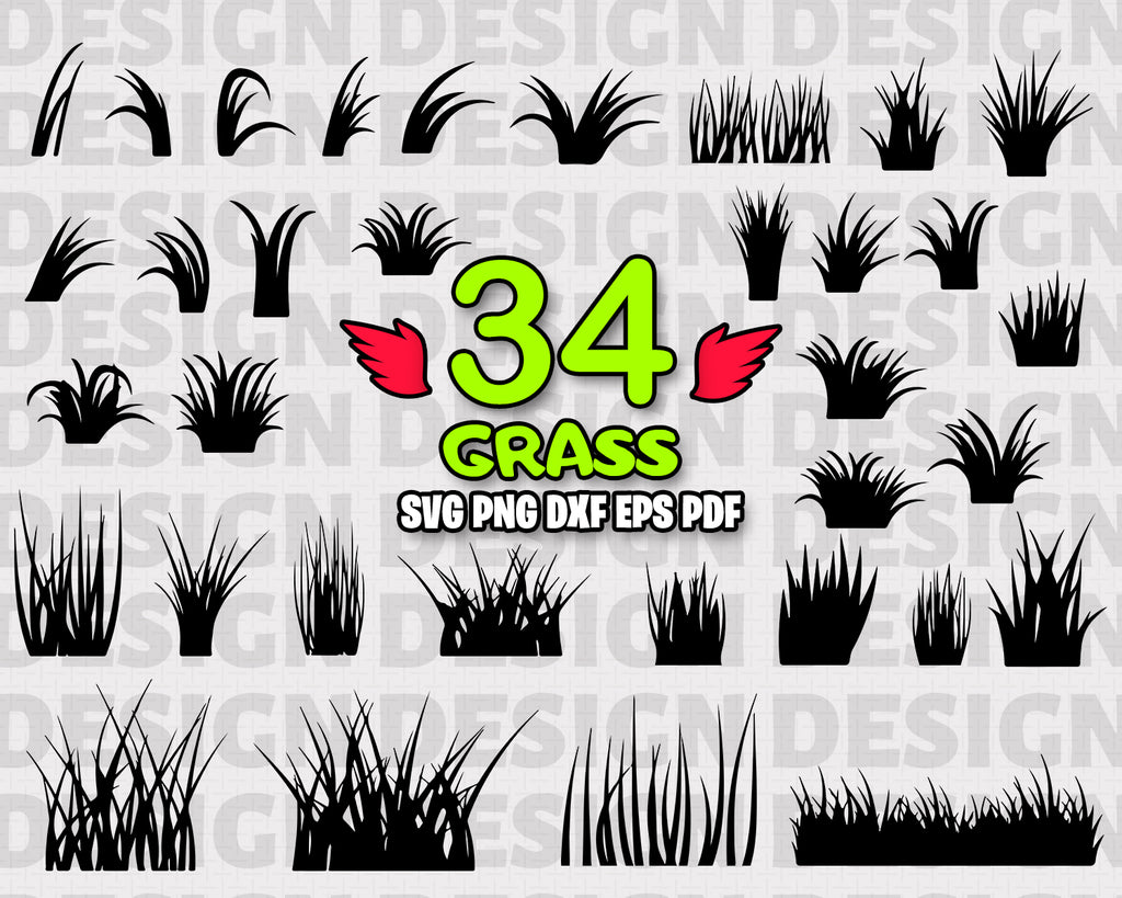 Download Grass Svg Bundle Grass Vector Grass Clipart Grass Cut Files For Sil Clipartic