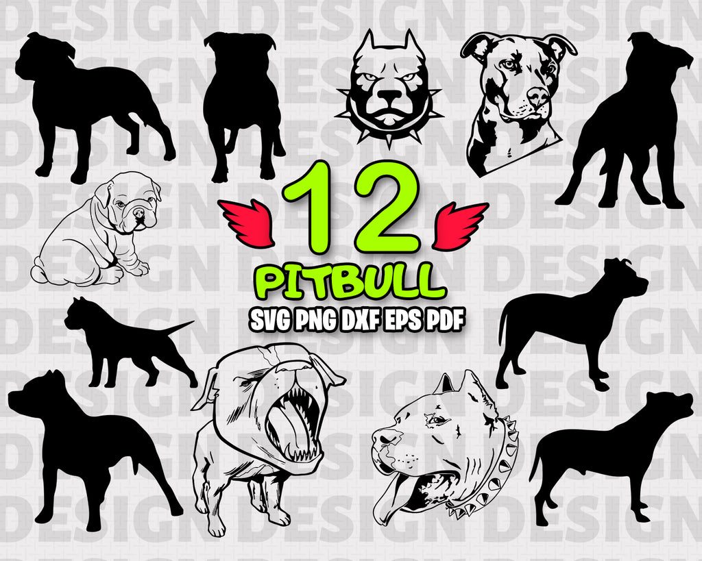 Download Pitbull Svg Pitbull Silhouette Svg Dog Svg Animals Digital Cut Clipartic