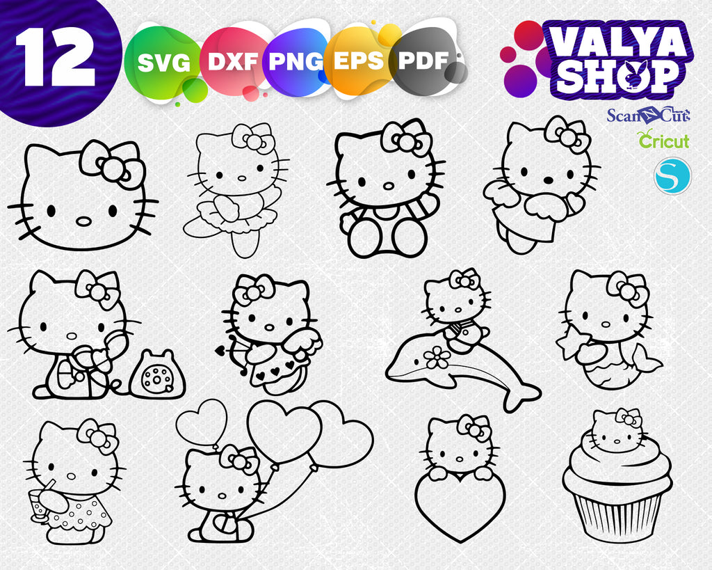 Download Hello Kitty Svg Cute Hello Kitty Svg File Svg Cricut Silhouette Cut Clipartic SVG, PNG, EPS, DXF File