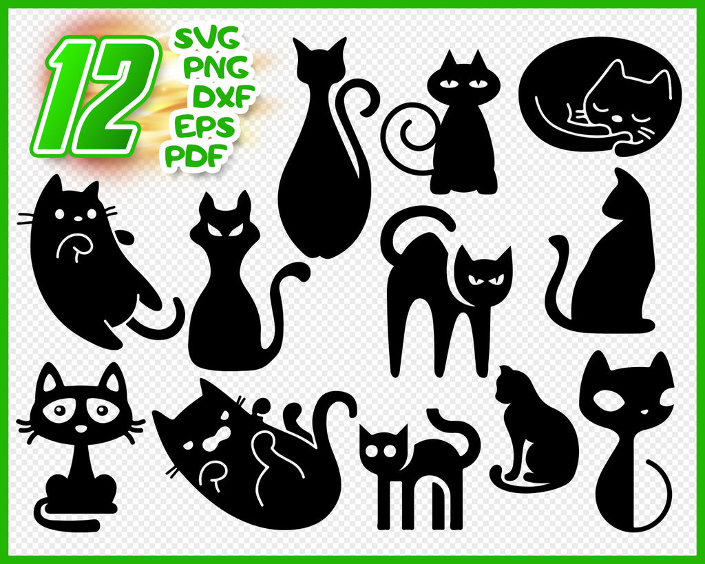 Download Black Cat Svg Halloween Svg Svg Dxf Eps Png Cutting File Cut Fil Clipartic