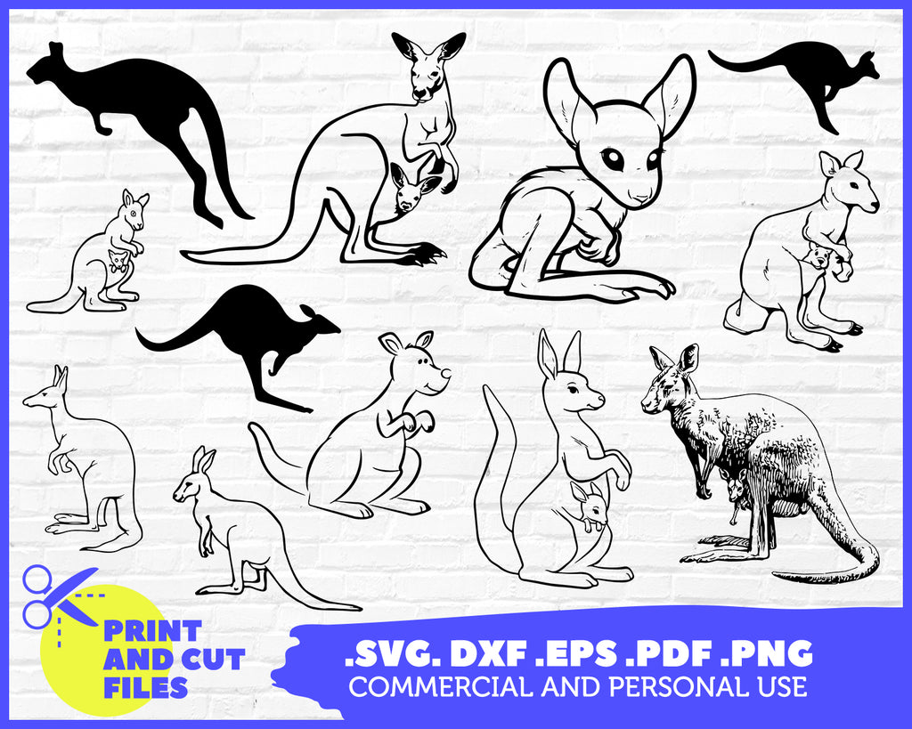 Download Kangaroo Svg Kangaroo Clipart Animals Kangaroo Files For Cricut Ka Clipartic