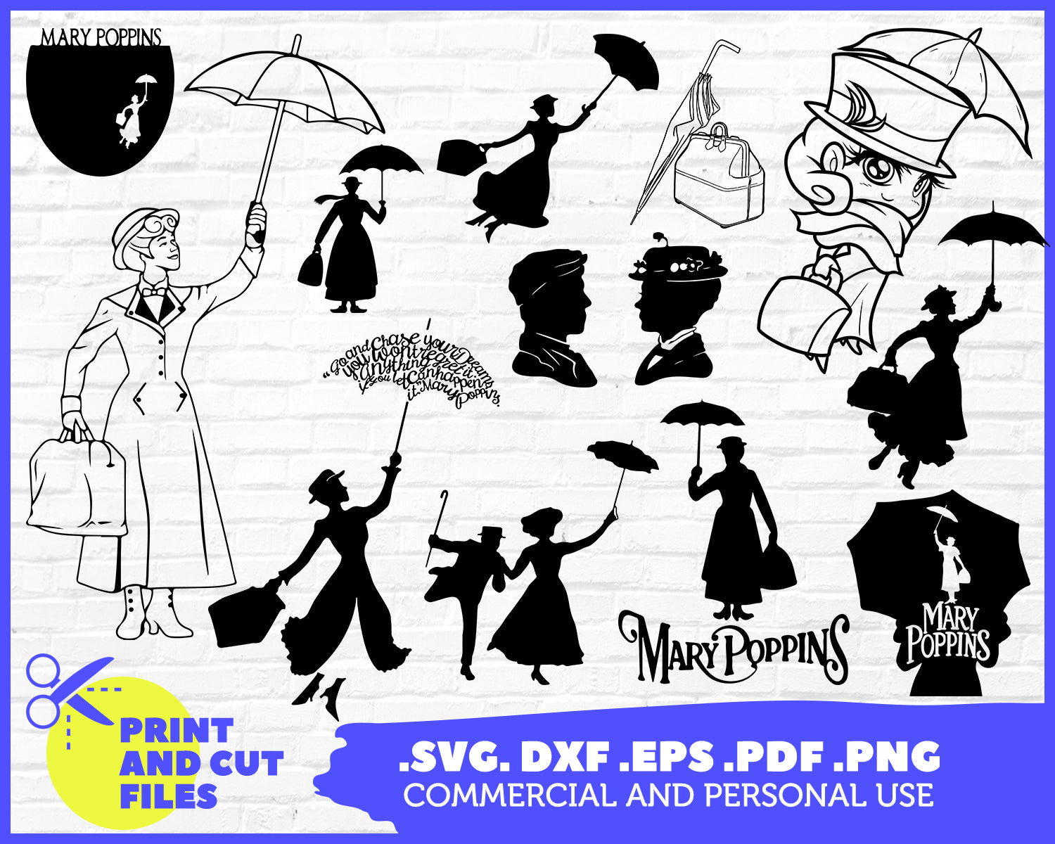 Mary Poppins Svg Mary Poppins Vector File Mary Poppins Clipart Mary Clipartic