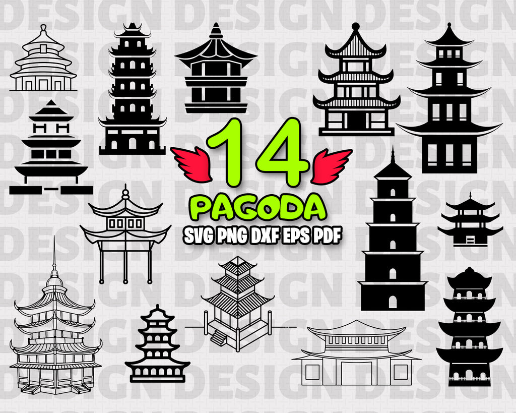 Download Pagoda Svg Japan Holiday Svg Dxf Png Eps Cut File Vinyl Decal Clipartic