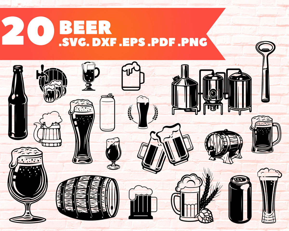 Download Beer svg, Beer Mug, Beer Bundle Svg, Beer Silhouette, Beer Clipart, Be - Clipartic