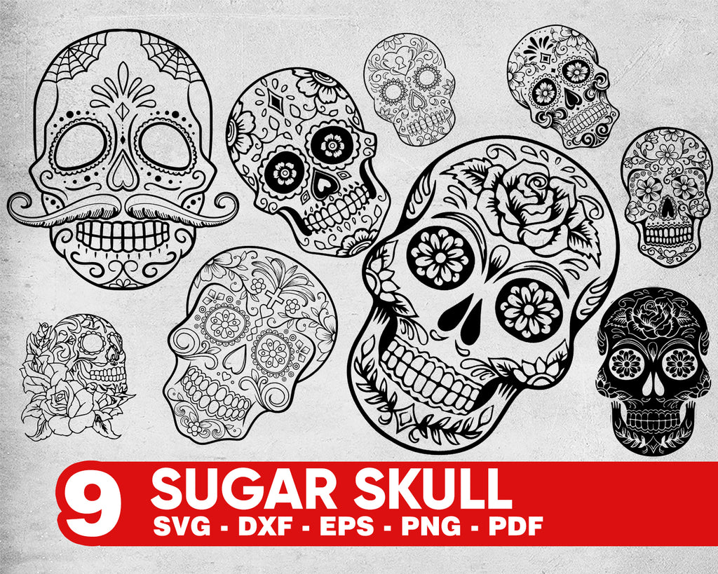 Download Sugar Skull svg, Sugar Skull SVG - Candy Skull Clipart ...