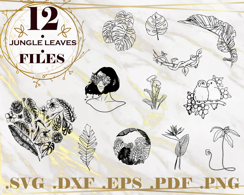 Download Jungle Leaves Svg Tropical Leaves Svg Cut Files For Cricut Silhouet Clipartic