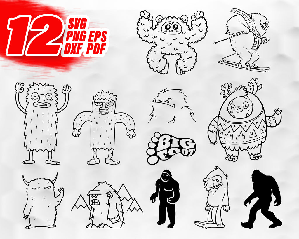 Download Yeti Svg Bigfoot Clipart Bigfoot Silhouette Bigfoot Dxf Bigfoot Cu Clipartic