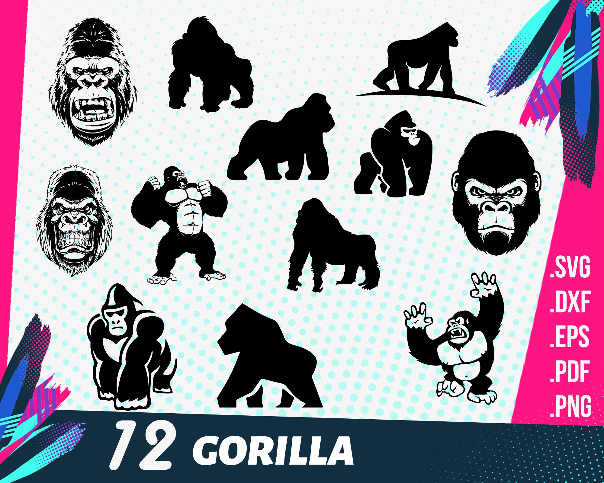 Download Gorilla Svg Gorilla Monkey Svg Gorilla Clipart Gorilla Silhouette Clipartic