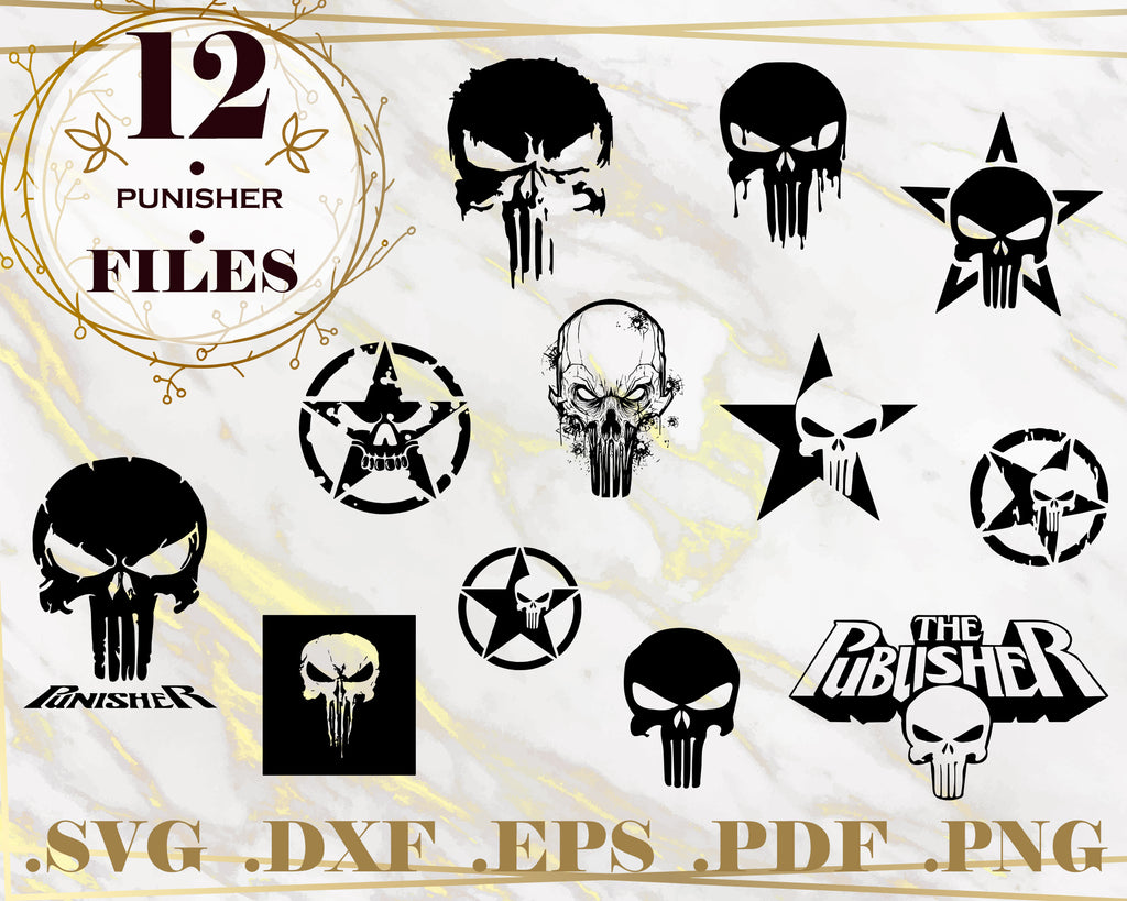 The Punisher Svg Punisher Skull Svg Cut File For Cricut Silhouet Clipartic