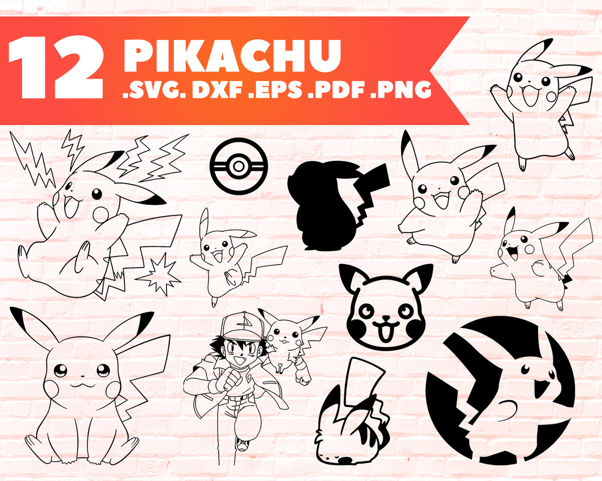 Download PIKACHU SVG, pokemon svg, pikachu silhouette svg, vector ...