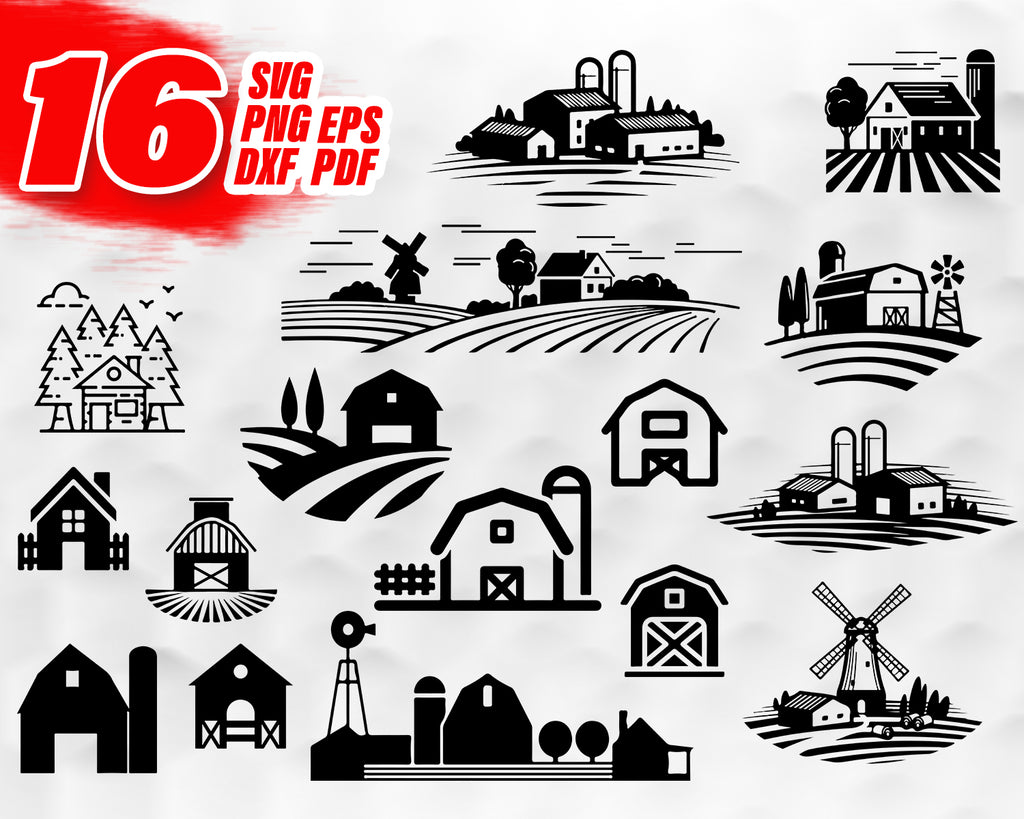 Download Farmhouse SVG, File Barn Vector, Farm House SVG, Farmhouse ...