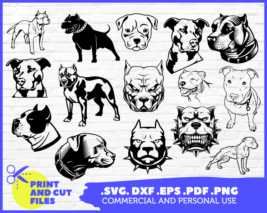 Download Pitbull Svg Pitbull Silhouette Svg Dog Svg Digital Cutting File Clipartic