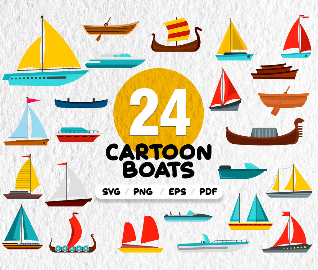 Download Cartoon Boats Svg Boat Svg Bundle Boat Svg Boat Clipart Boat Files F Clipartic