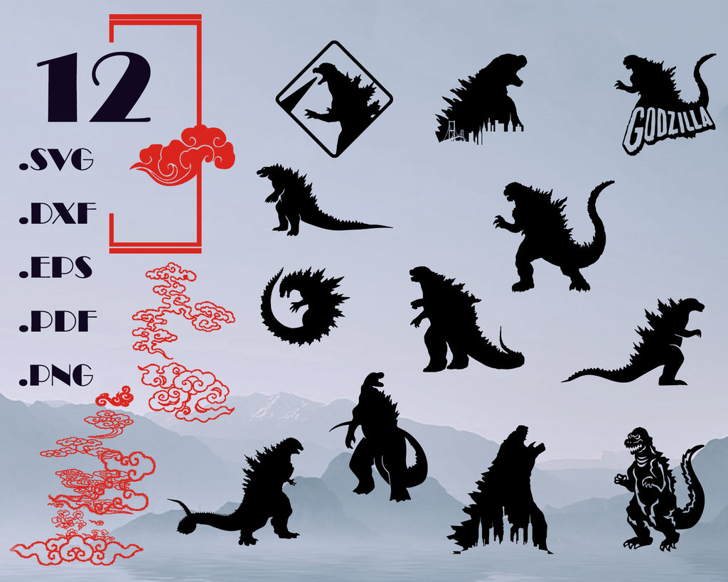 Godzilla Svg Godzilla Godzilla Shirt Silhouette Svg Monster Svg G Clipartic