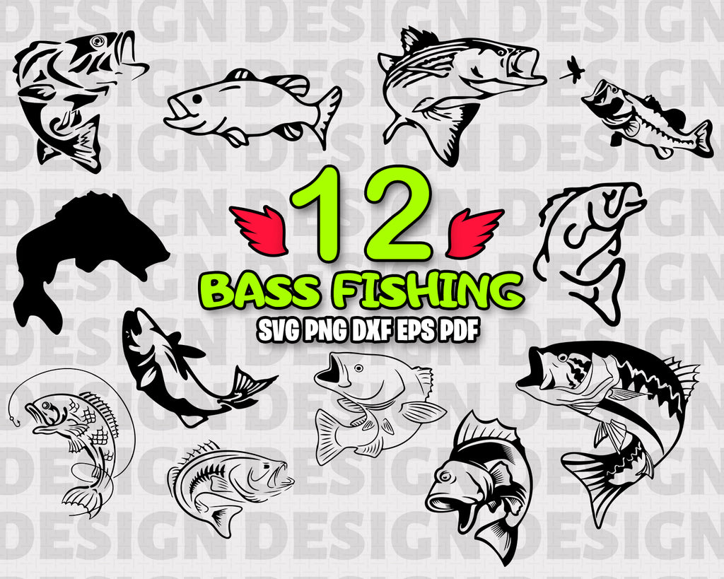 Download Bass fishing SVG, fishing svg, fish svg, bass svg ...
