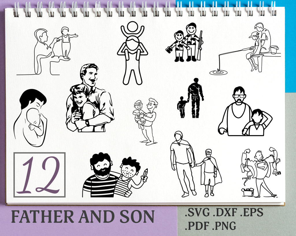 Download Father And Son Svg Father And Son Svg Dxf Png Father And Son Vector Clipartic