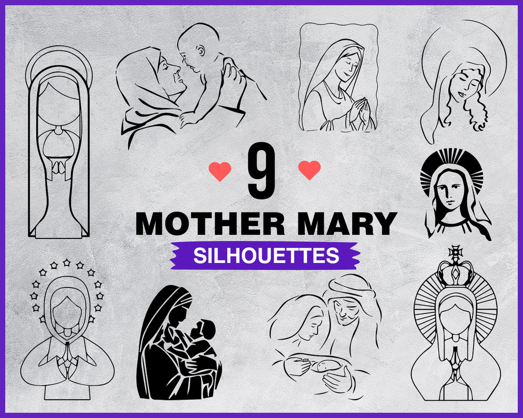 Download Mother Mary Svg Religion Svg Catholic Svg Clipart People Silhouet Clipartic