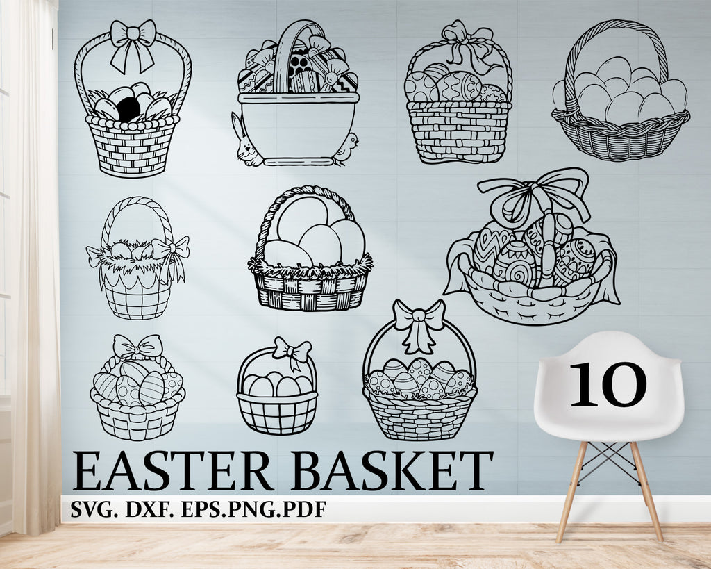 Easter Basket Svg Egg Svg Eggs Svg Easter Happy Easter Svg Easter Clipartic