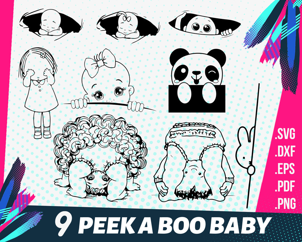 Peek A Boo Baby Svg Peek A Boo Svg Cute Little Afro Puff Girl Svg B Clipartic