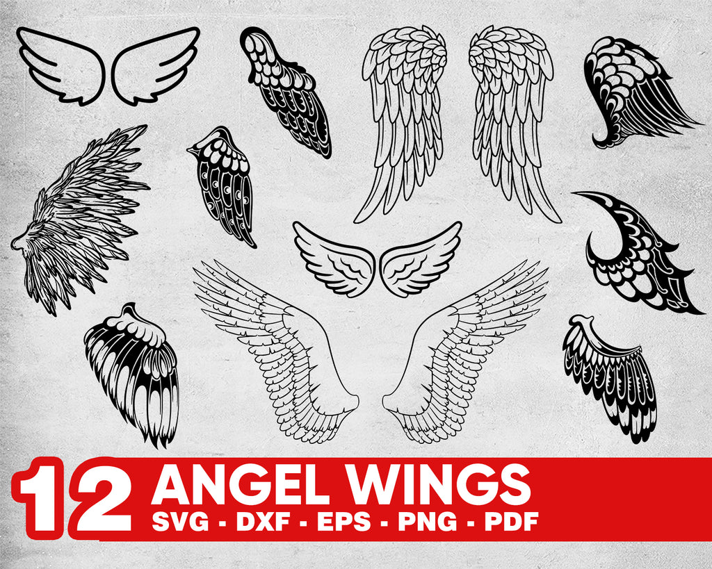 Download Angel Wings Svg Wings Svg Angel Wings Vector Cutting File Angel Win Clipartic