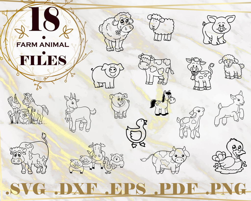 Download Farm Animal Svg Animals Svg Animals Silhouette Farmhouse Svg A Clipartic