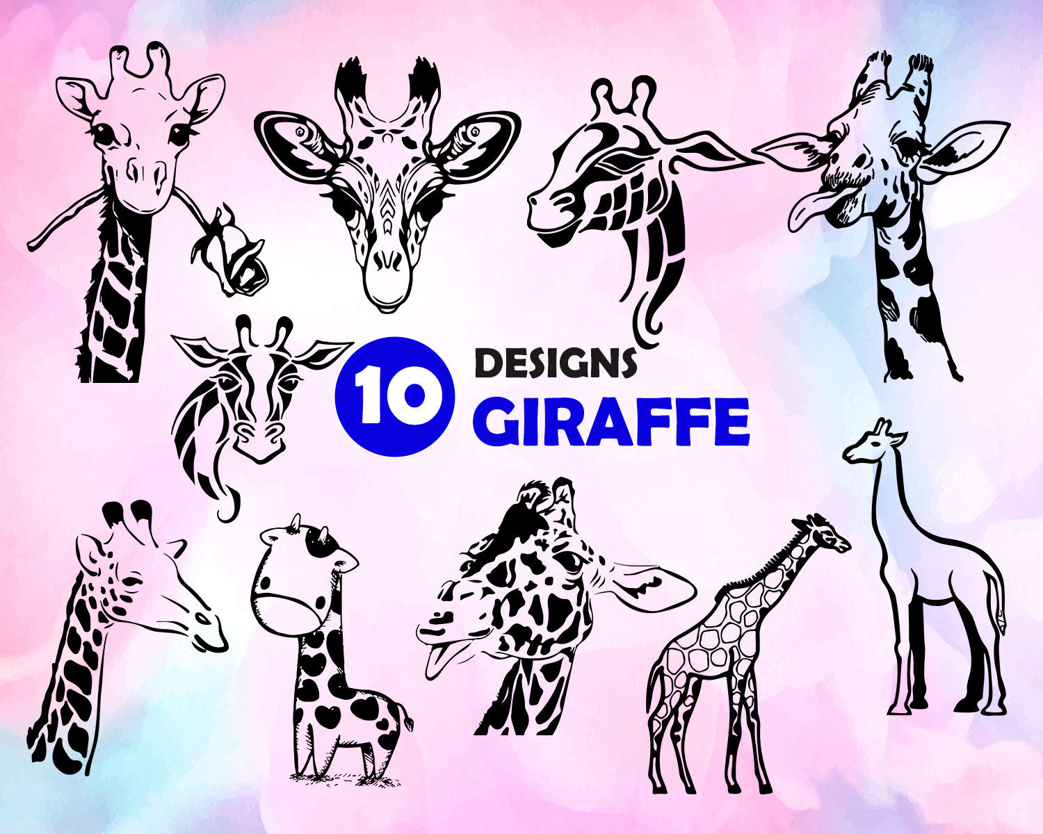 Download Giraffe Clipart Eps Svg Files For Cricut Pdf Dxf Animal Svg Glowforge Cdr Png Giraffe Vector Ai Svg Giraffe Svg Clip Art Art Collectibles