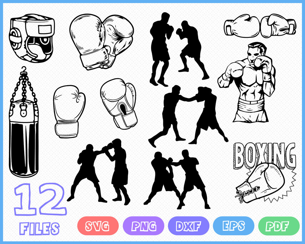Download Clip Art Silhouette Cutting File Boxing Instant Download Svg File Gloves Art Collectibles