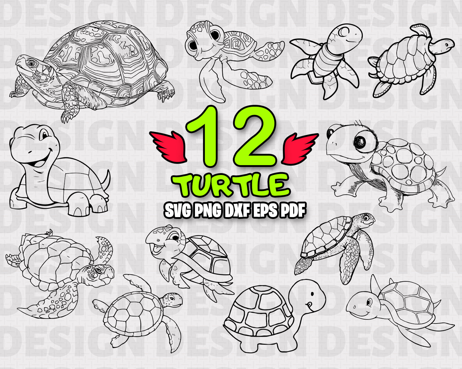 Download Clip Art Art Collectibles Silhouette Cut Files Commercial Personal Use Turtle Clipart Cricut Cameo Zoo Animal Svg Tortoise Svg