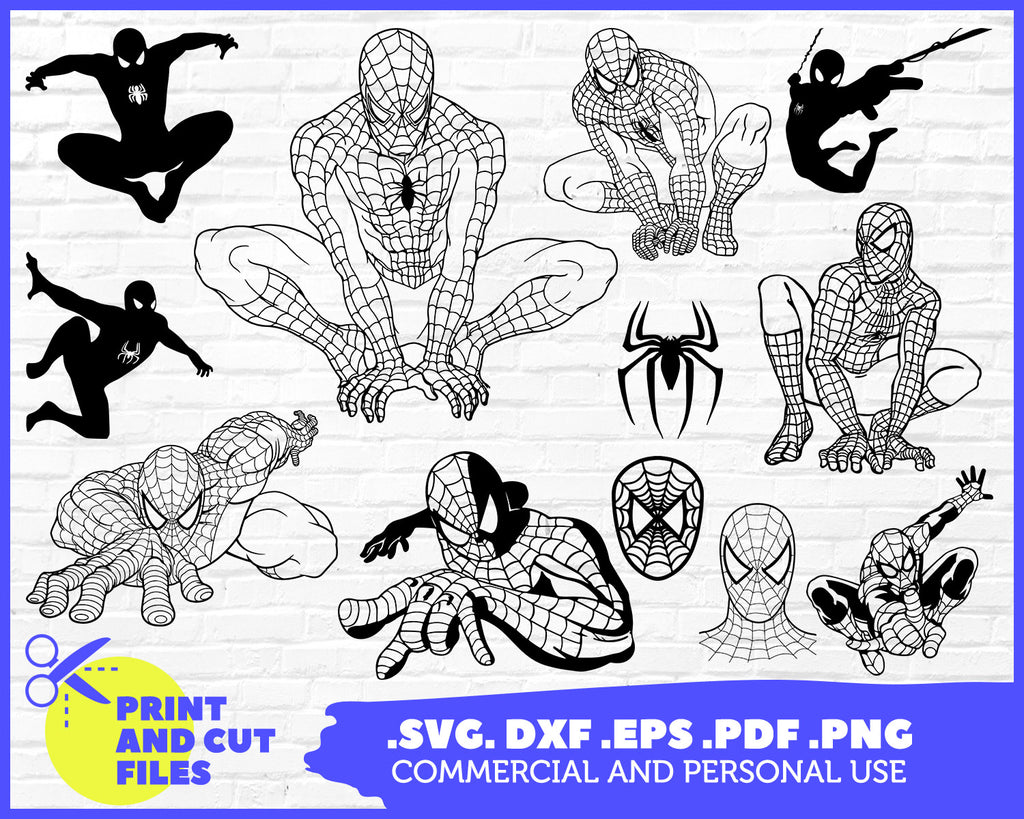 Download Spider Man Svg Movie Digital Clipart Silhouettes Spiderman Comics Clipartic