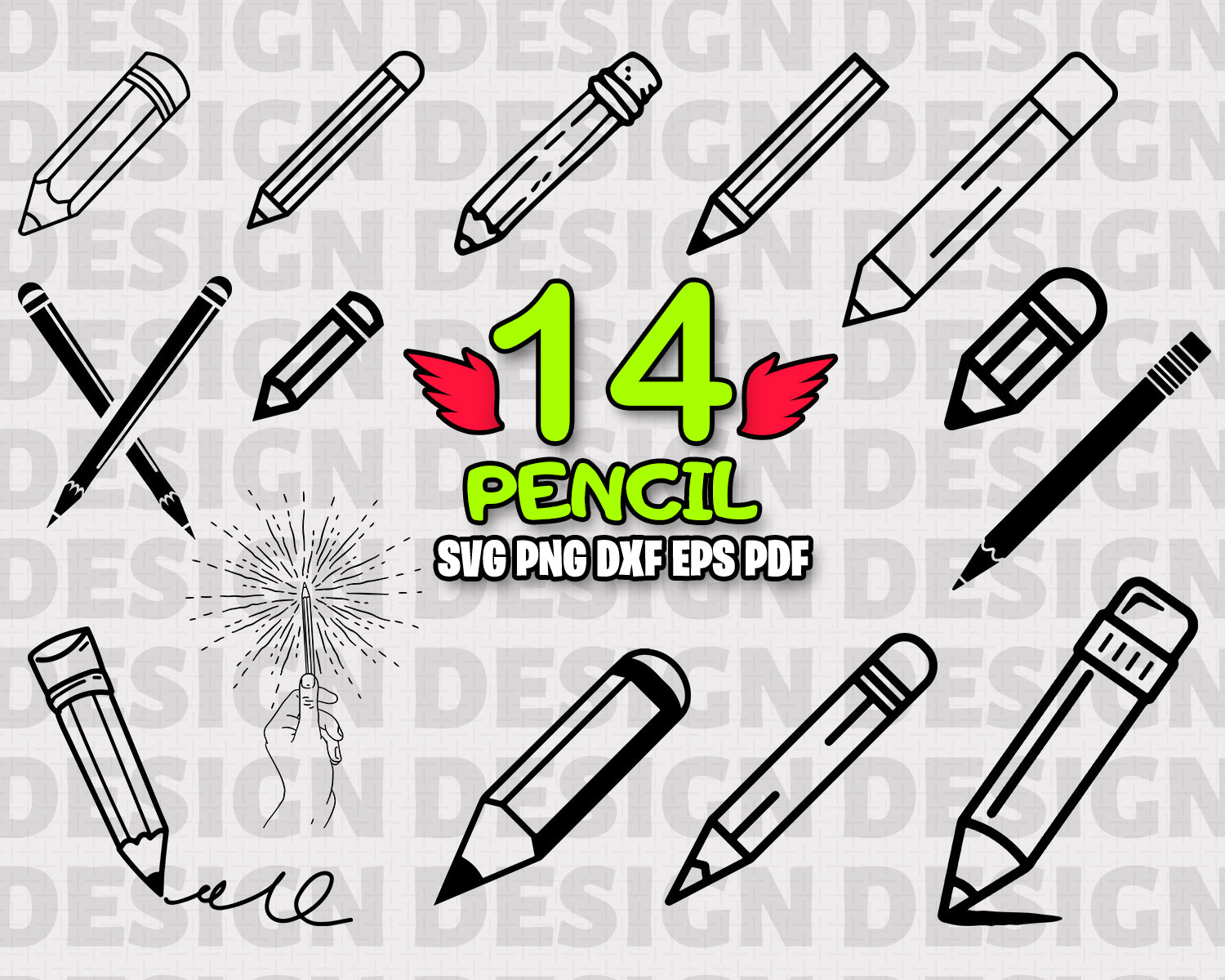 Download Pencil Svg Pencil Bundle Pencil Vector Pencil Clipart Pencil Cut Files For Silhouette Files For Cricut Pencil Vector Svg Dxf Png Eps Vinyl
